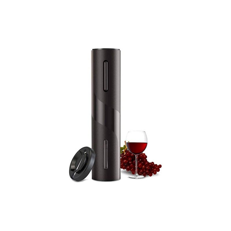 SACA ROLHAS ELETRICO A PILHA EM ABS ACO INOX 5X22CM FRACALANZA PRETO 2