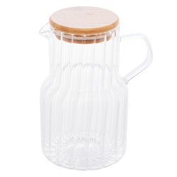 JARRA VIDRO C/TP DE BAMBU CLASSIC LYOR 1L TRANSPARENTE *2901