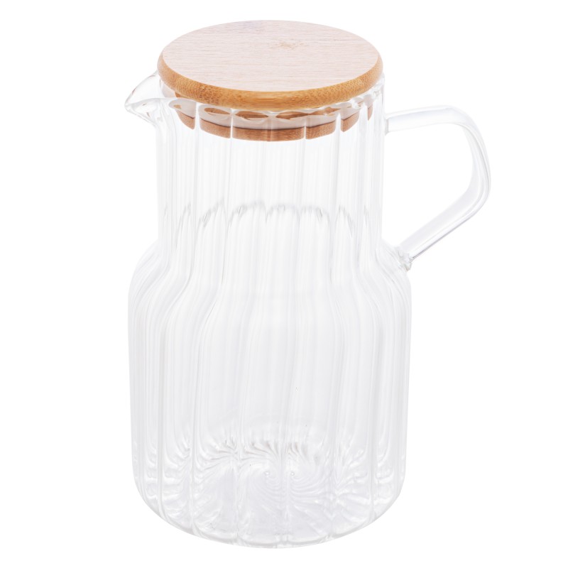 JARRA VIDRO C/TP DE BAMBU CLASSIC LYOR 1L TRANSPARENTE *2901