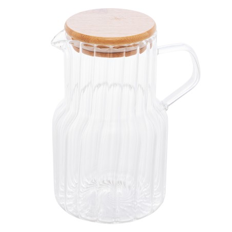 JARRA VIDRO C/TP DE BAMBU CLASSIC LYOR 1L TRANSPARENTE *2901