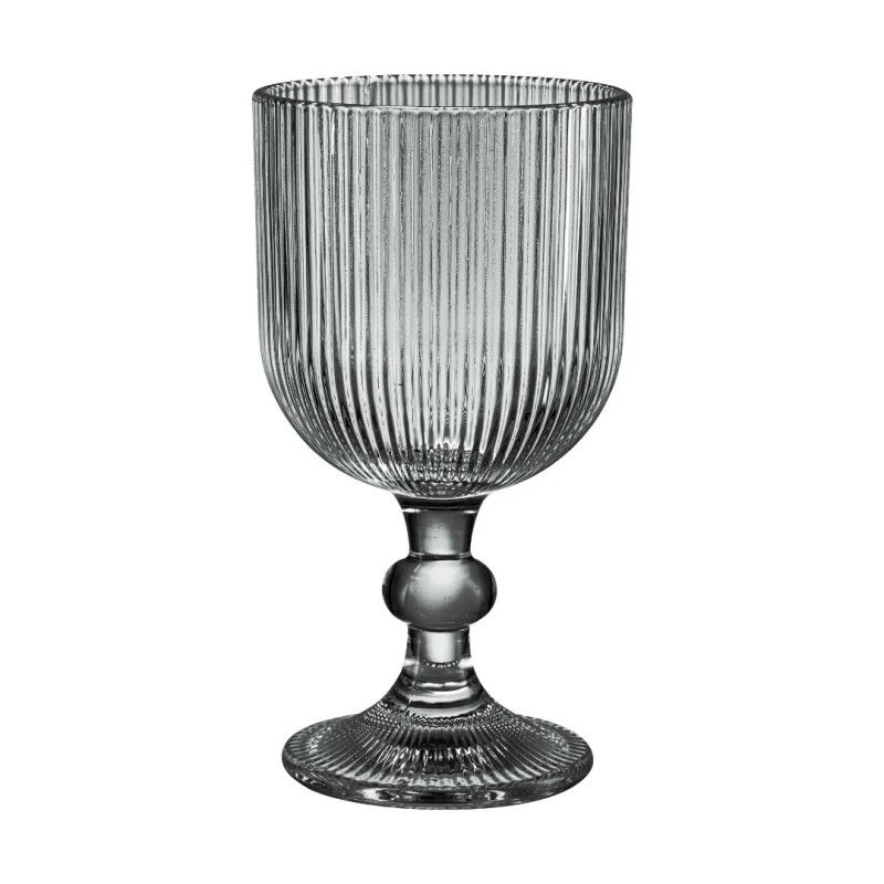 JOGO 6 TACAS CAMERATTA VIDRO 365ML A16.3CM CINZA *29323 L'HERMITAGE