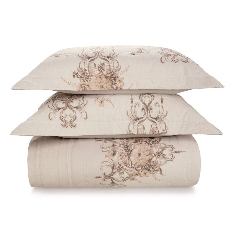 COLCHA ALDA KARSTEN SOLTEIRO 180X255 BEGE EST 3737277