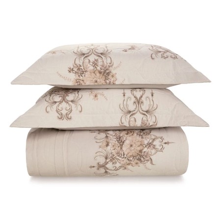 COLCHA ALDA KARSTEN SOLTEIRO 180X255 BEGE EST 3737277