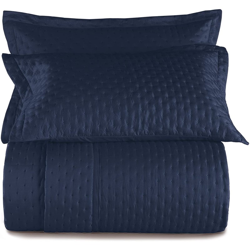 COLCHA FRISSON 3PCS 280X260 ALTENBURG KING AZUL DIAMANTE