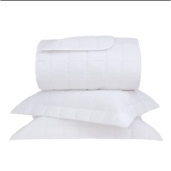 KIT COLCHA DAMASK STRIPES 260X250 BUD QUEEN BRANCO