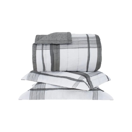 KIT COLCHA BUD VISION SATO XADREZ 260X250 BUDDEMEYER QUEEN BRANCO