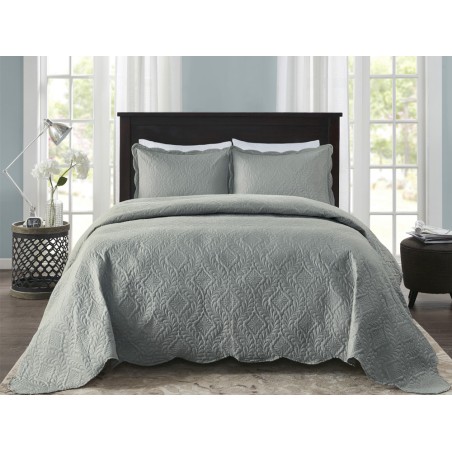 COLCHA MILAO COLOR ART LISA S3 CORTTEX 240X260 QUEEN CINZA 0015