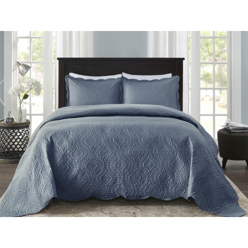 COLCHA MILAO COLOR ART LISA S3 CORTTEX 240X260 QUEEN AZUL 0015