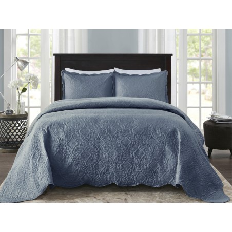 COLCHA MILAO COLOR ART LISA S3 CORTTEX 240X260 QUEEN AZUL 0015