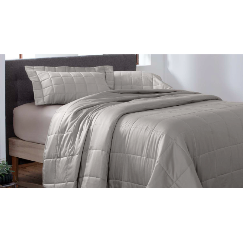 COLCHA SATINEE SQUARE KACYUMARA 240X260 QUEEN SILVER 007629.4561.U