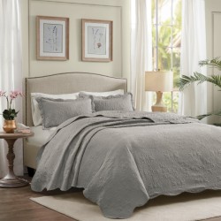 COLCHA MILAO COLOR ART LISA S4 CORTTEX 260X280 KING CINZA 0016