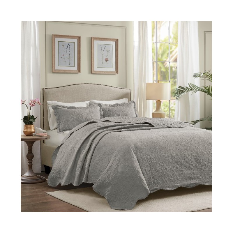 COLCHA MILAO COLOR ART LISA S4 CORTTEX 260X280 KING CINZA 0016