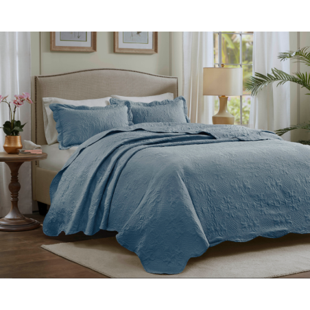 COLCHA MILAO COLOR ART LISA S4 CORTTEX 220X240 CASAL AZUL 0014