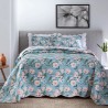 COLCHA PARIS COLOR ART S1 CORTTEX 240X260 QUEEN FLORAL AZUL 0015