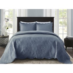 COLCHA MILAO COLOR ART LISA S3 CORTTEX 260X280 KING AZUL 0016