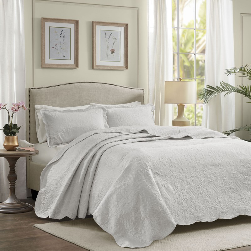 COLCHA MILAO COLOR ART LISA CORTTEX 260X280 KING BRANCO 0700349.0016.0