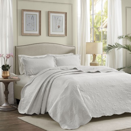 COLCHA MILAO COLOR ART LISA CORTTEX 260X280 KING BRANCO 0700349.0016.0