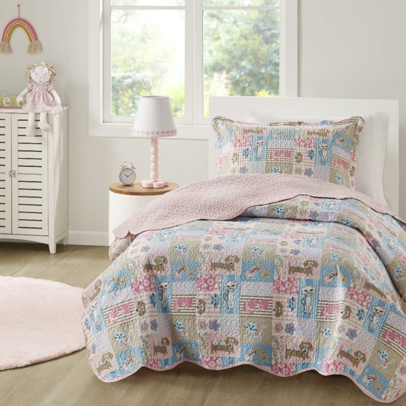 COLCHA INFANTIL SOLTEIRO STUDIO MIX S1 CORTTEX 160X240 PETS 0013