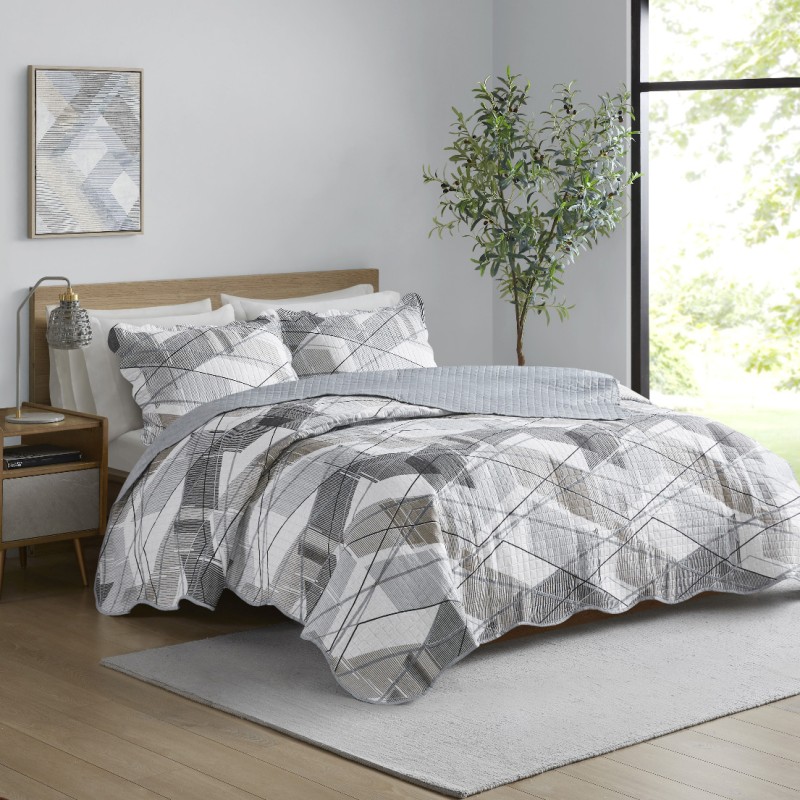 COLCHA CASAL PARIS COLOR ART S16 CORTTEX 220X240 RISCADO MARROM *0014