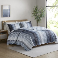COLCHA CASAL PARIS COLOR ART S16 CORTTEX 220X240 LISTRADO AZUL *0014