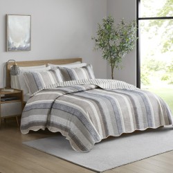 COLCHA KING PARIS COLOR ART S16 CORTTEX 260X280 LISTRADO MARROM *0016