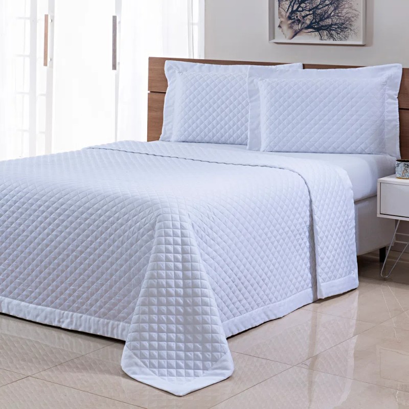 COLCHA QUEEN TORINO 300 FIOS 250X260 BRANCO