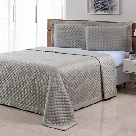 COLCHA QUEEN TORINO 300 FIOS 250X260 CINZA CLARO