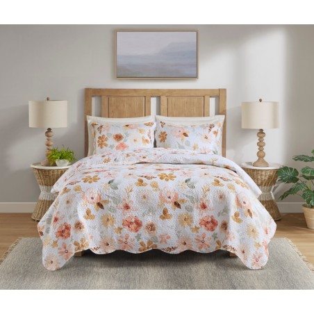 COLCHA QUEEN PARIS COLOR ART S17 CORTTEX 240X260 FLORAL MODA 24 *0015