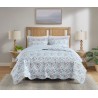 COLCHA QUEEN PARIS COLOR ART S17 CORTTEX 240X260 FLORAL AZUL CEU *0015