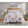 COLCHA QUEEN PARIS COLOR ART S17 CORTTEX 240X260 FLORAL ROSA GRANDE *0