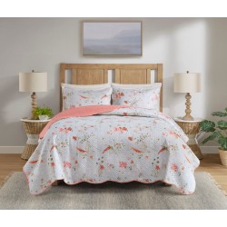 COLCHA QUEEN PARIS COLOR ART S17 CORTTEX 240X260 FLORES ROSADA *0015