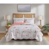 COLCHA QUEEN PARIS COLOR ART S17 CORTTEX 240X260 FLORES ROSADA *0015