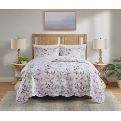 COLCHA QUEEN PARIS COLOR ART S17 CORTTEX 240X260 FOLHAGEM LILAS *0015