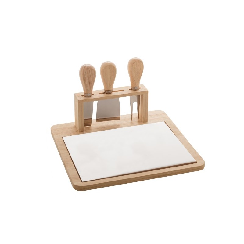JOGO BANDEJA BAMBU C/3PCS P/QUEIJO 7151 23X21CM LYOR INOX ÚNICO
