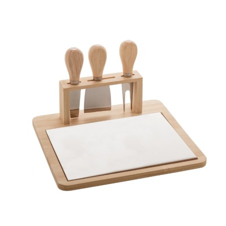 JOGO BANDEJA BAMBU C/3PCS P/QUEIJO 7151 23X21CM LYOR INOX ÚNICO