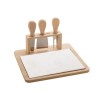 JOGO BANDEJA BAMBU C/3PCS P/QUEIJO 7151 23X21CM LYOR INOX ÚNICO