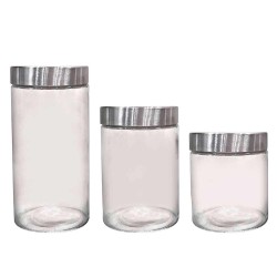JOGO PORTA MANTIMENTOS RED D/VIDRO 57828 3PCS TRANSPARENTE ÚNICO