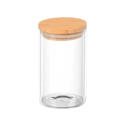 PORTA MANTIMENTO RED VIDRO C/TP BAMBU DYNASTY 26555 150ML D5.5XA11.5CM