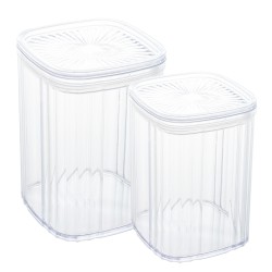 CONJUNTO 2 POTES DE POLIESTIRENO 840ML/500ML LYOR TRANSPARENTE 4988
