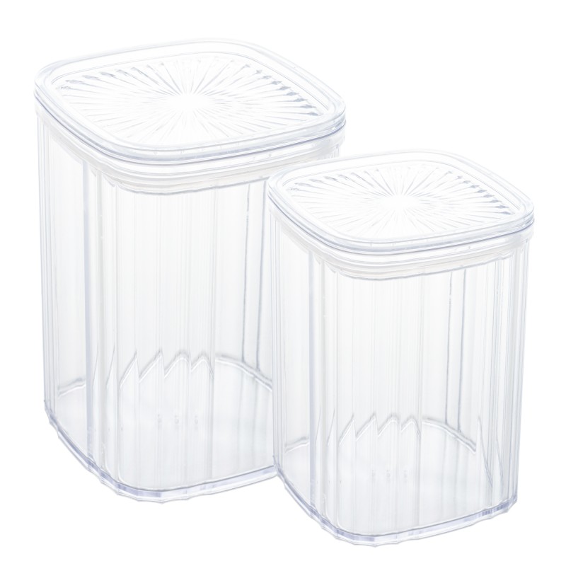 CONJUNTO 2 POTES DE POLIESTIRENO 840ML/500ML LYOR TRANSPARENTE 4988