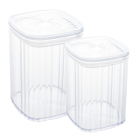 CONJUNTO 2 POTES DE POLIESTIRENO 840ML/500ML LYOR TRANSPARENTE 4988