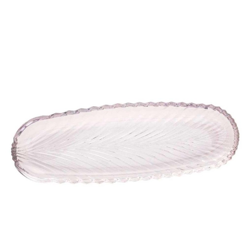 PRATO DEC CRISTAL LEAF LYOR 4473 39.5X14X3CM