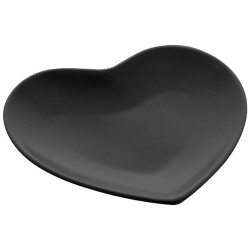 CORACAO DECORATIVO DE CERAMICA HEART LYOR 8688 PRETO 27X26X3