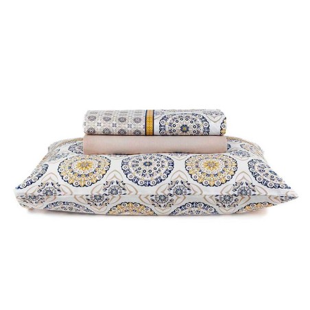 JOGO CAMA DUPLO ROYAL PLUS SANTISTA QUEEN MARROCOS BEGE