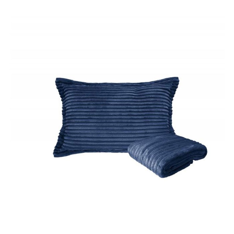 KIT PESEIRA/PORTA TRAVESSEIRO CAMA SOFT SOLTEIRO BLUE