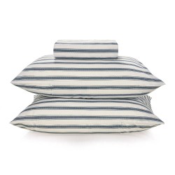 JOGO CAMA LOURENCO KARSTEN KING 193X203 BRANCO C/LISTRAS AZUL 3733964