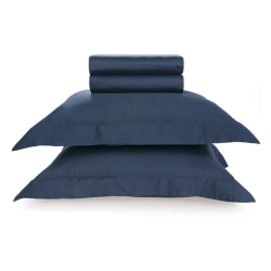 JOGO CAMA DOMOS 270 FIOS KARSTEN QUEEN 240X250 AZUL MARINHO 30178 3673