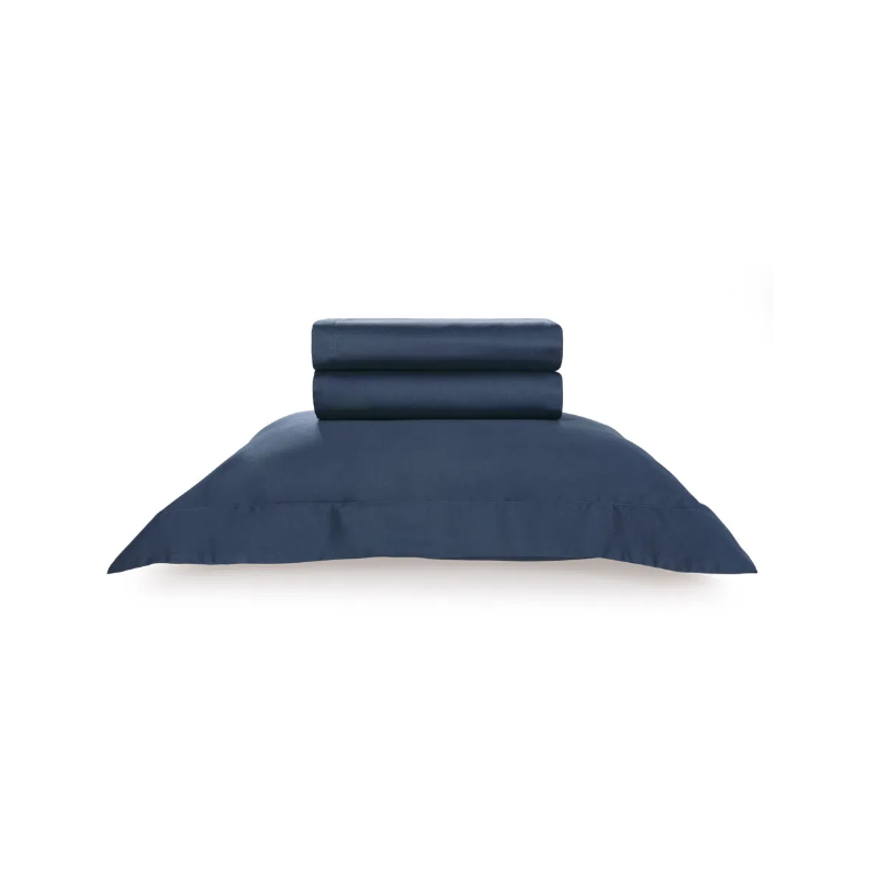 JOGO CAMA DOMOS 270 FIOS KARSTEN SOLTEIRO 180X250 AZUL MARINHO 30178 3