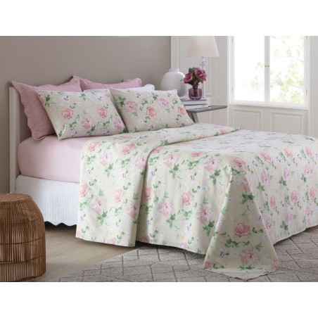 JOGO CAMA ATTUALE DUE 150FIOS S1 CORTTEX 200X250 CASAL FLORES BEGE 002