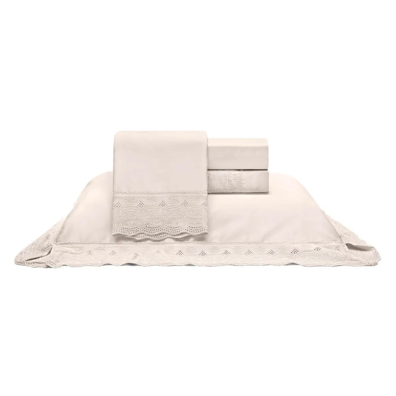 JOGO CAMA KING 260X280 300FIOS CRISTAL RENDA LUISA 4PCS MARFIM 38648 JOGO CAMA KING 260X280 300FIOS CRISTAL RENDA LUISA 4PCS MARFIM 38648